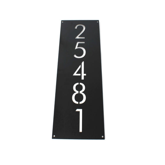 Traditional style vertical house number in black powder coat