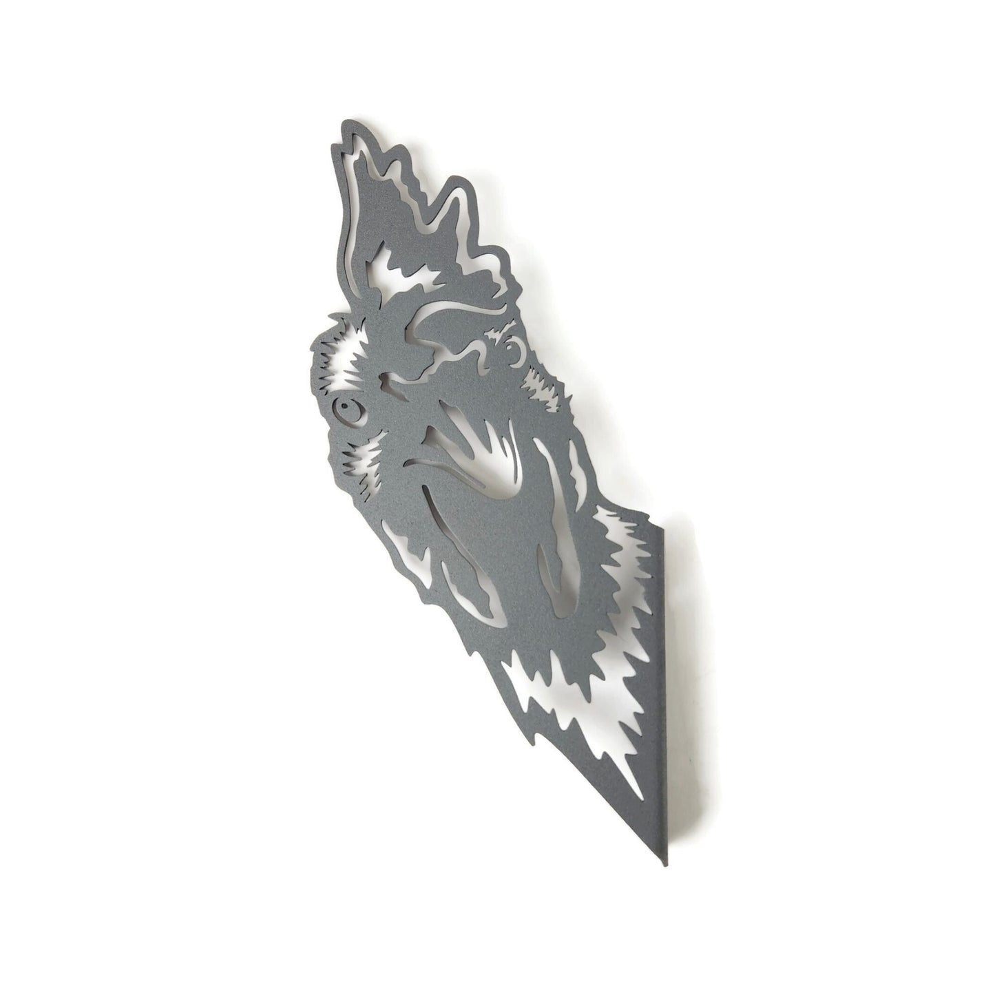 Gray powder coat metal rooster peek a boo sign