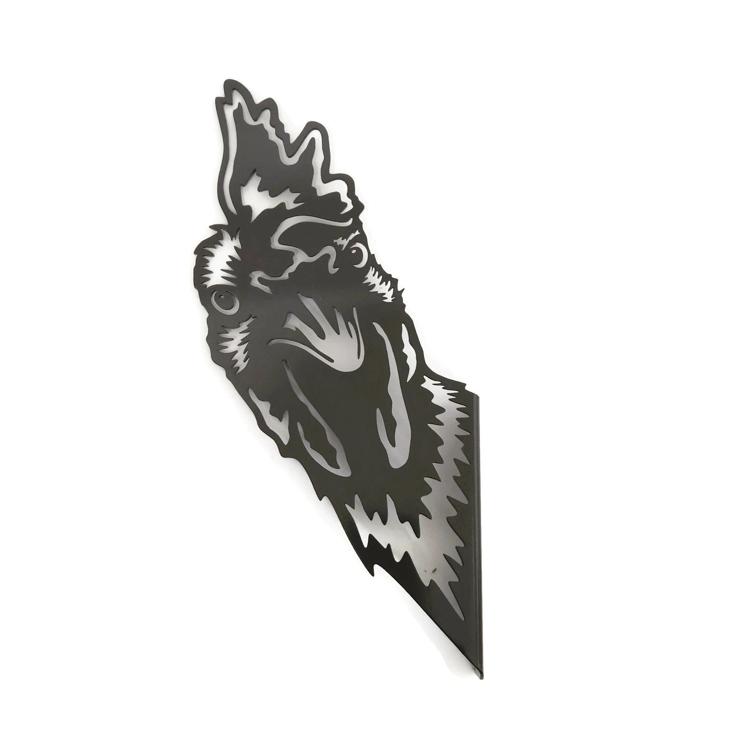 Bronze charcoal powder coat metal rooster peek a boo sign