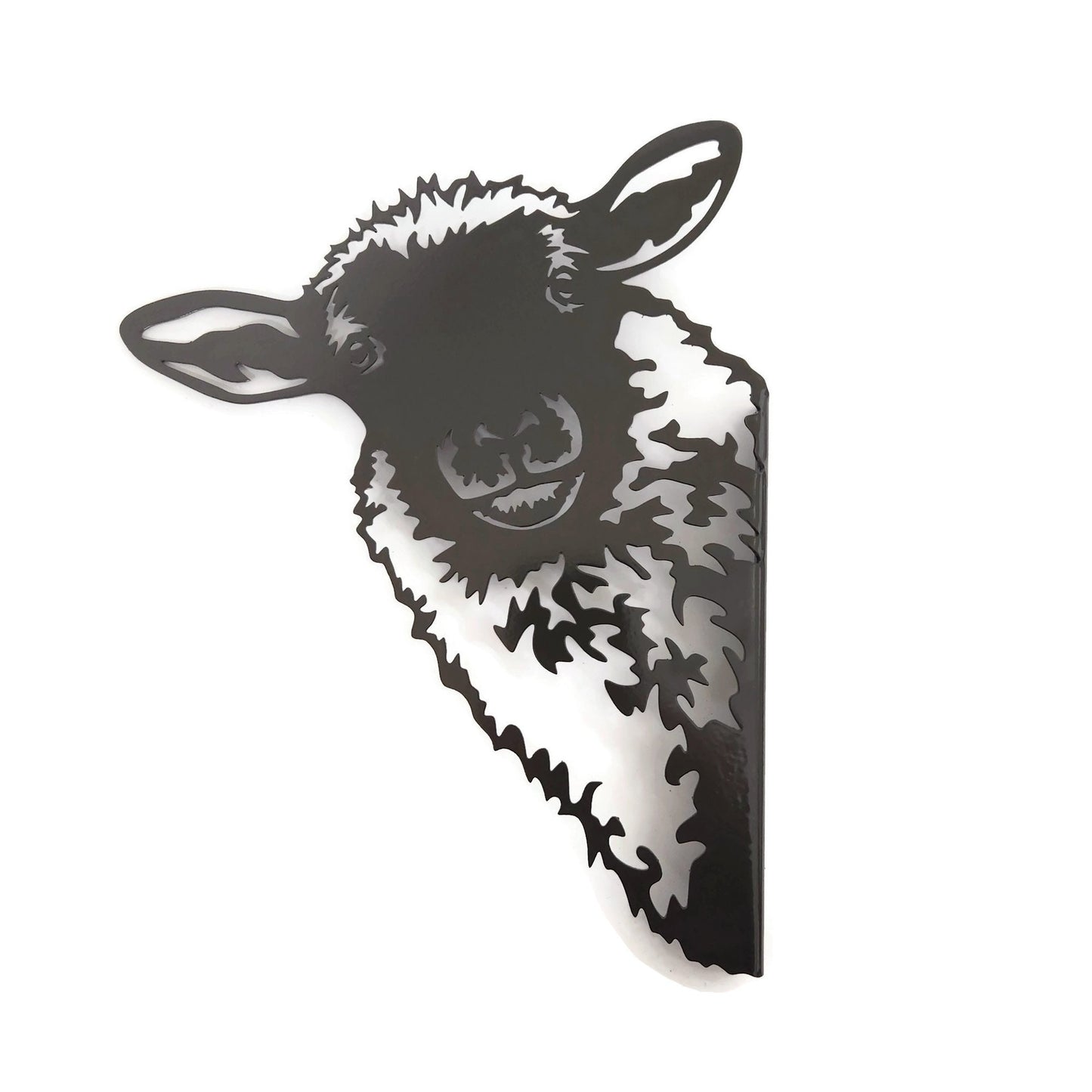 Bronze charcoal powder coat metal sheep peek a boo sign