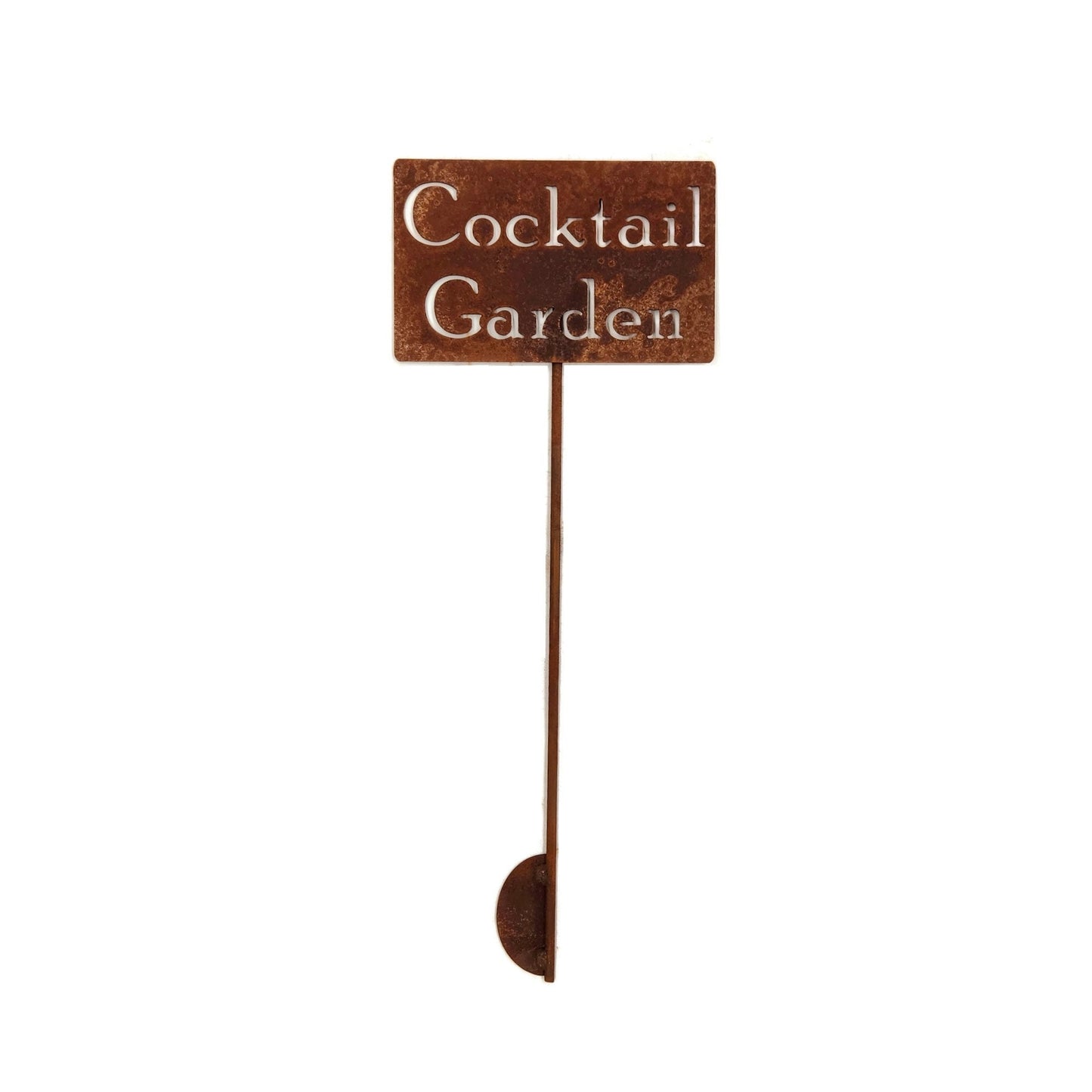 Cocktail Garden rusty garden stake sign