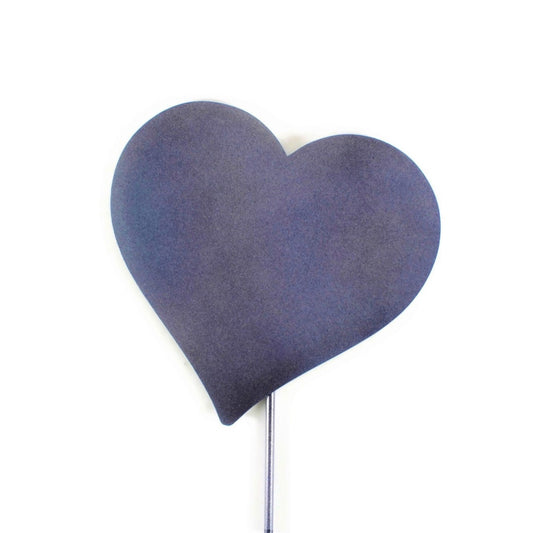 Heart-shaped metal garden stake in powder coat
