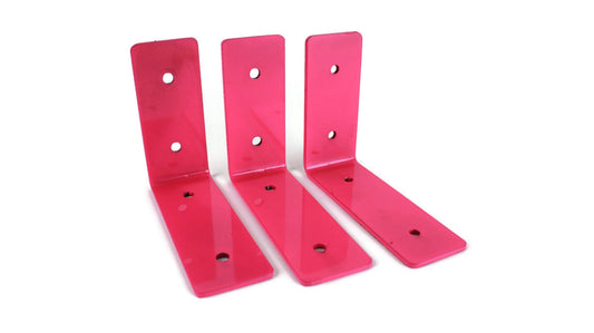 Neon pink powder coat metal light duty shelf support brackets