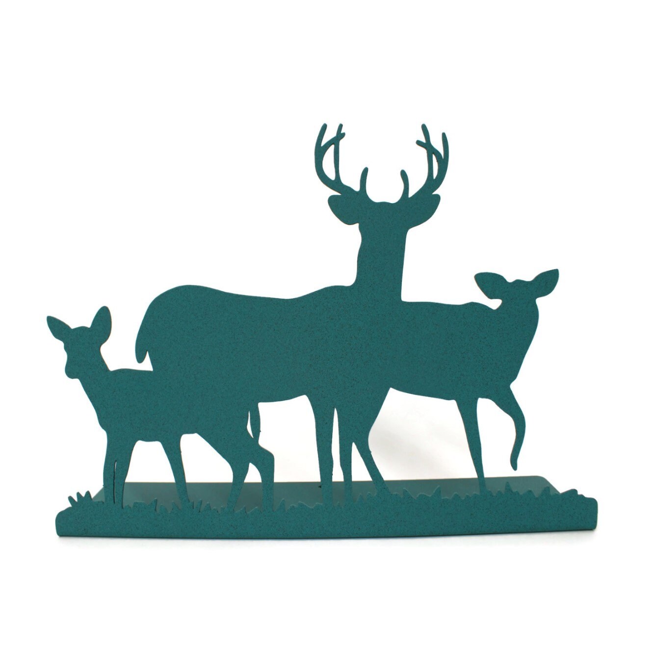 Deer Family Tabletop Metal Home Decor 12 Inches Wide
