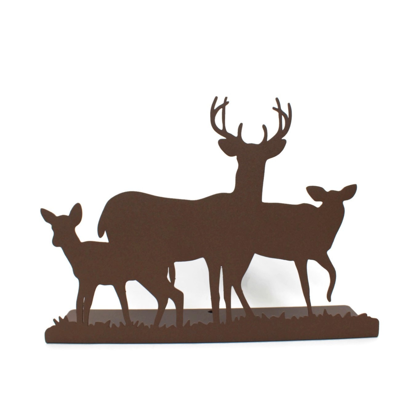 Deer Family Tabletop Metal Home Decor 12 Inches Wide