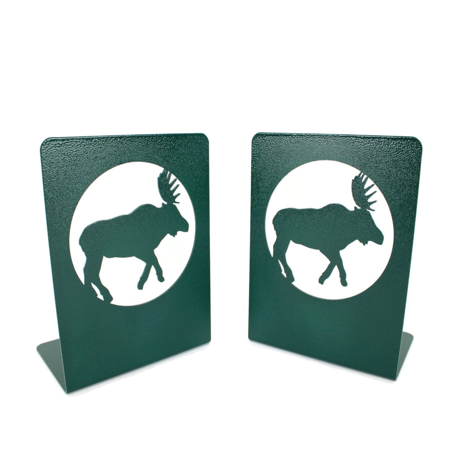 Moose Cabin Style Set of Two Metal Bookends 8 Inches Tall