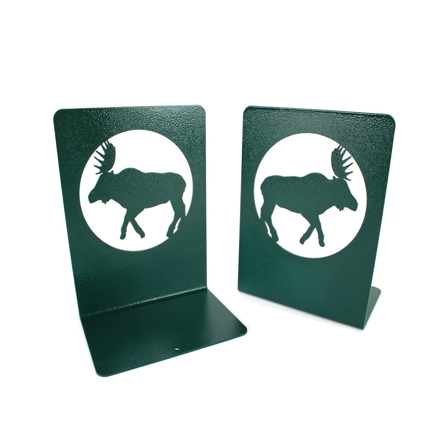 Moose Cabin Style Set of Two Metal Bookends 8 Inches Tall