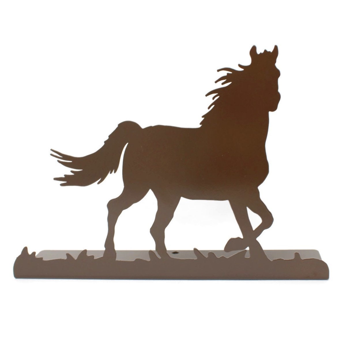 Running Horse Tabletop Metal Home Decor 12 Inches Wide