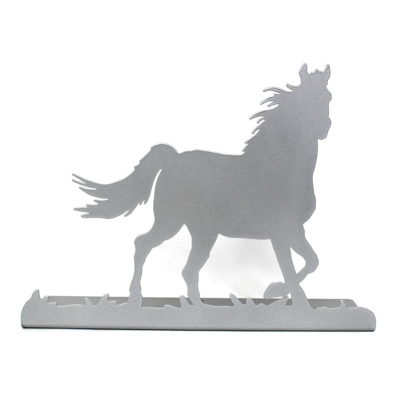 Running Horse Tabletop Metal Home Decor 12 Inches Wide