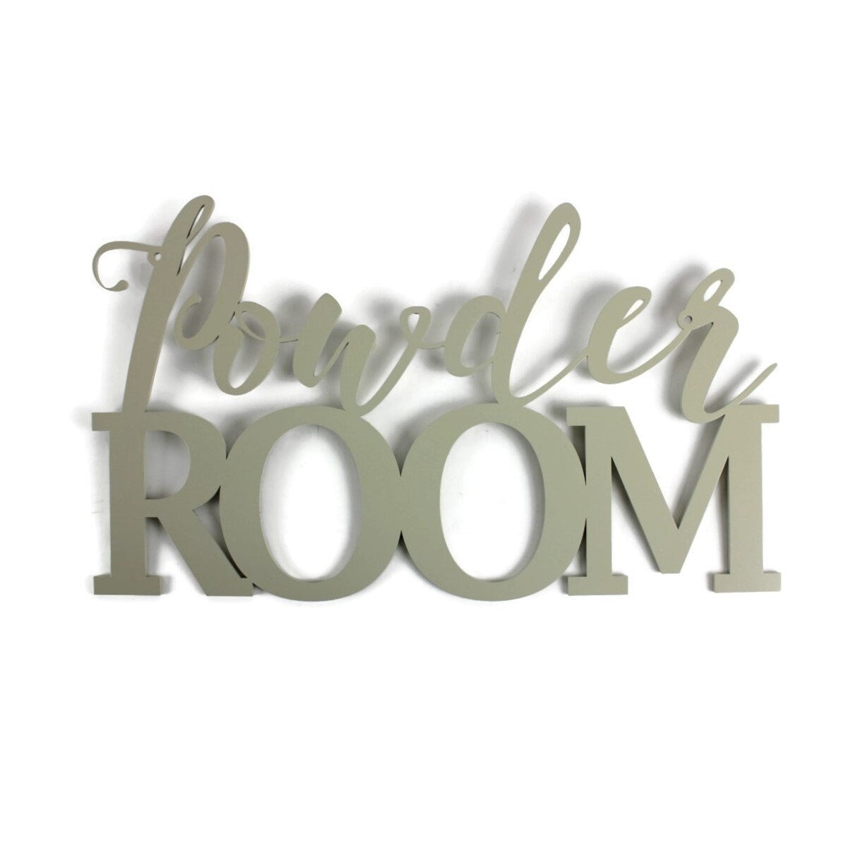 Cream powder coat Powder Room metal wall sign