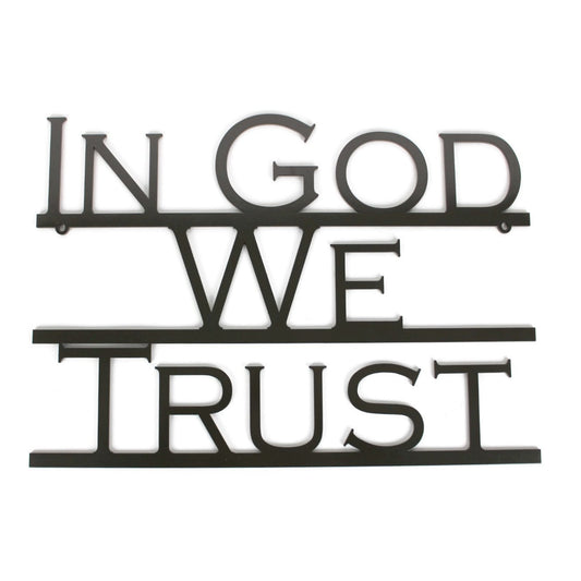 Bronze powder coat In God We Trust text metal wall sign