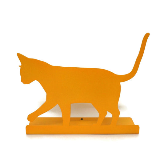 Dark yellow powder coat kitty cat metal tabletop stand