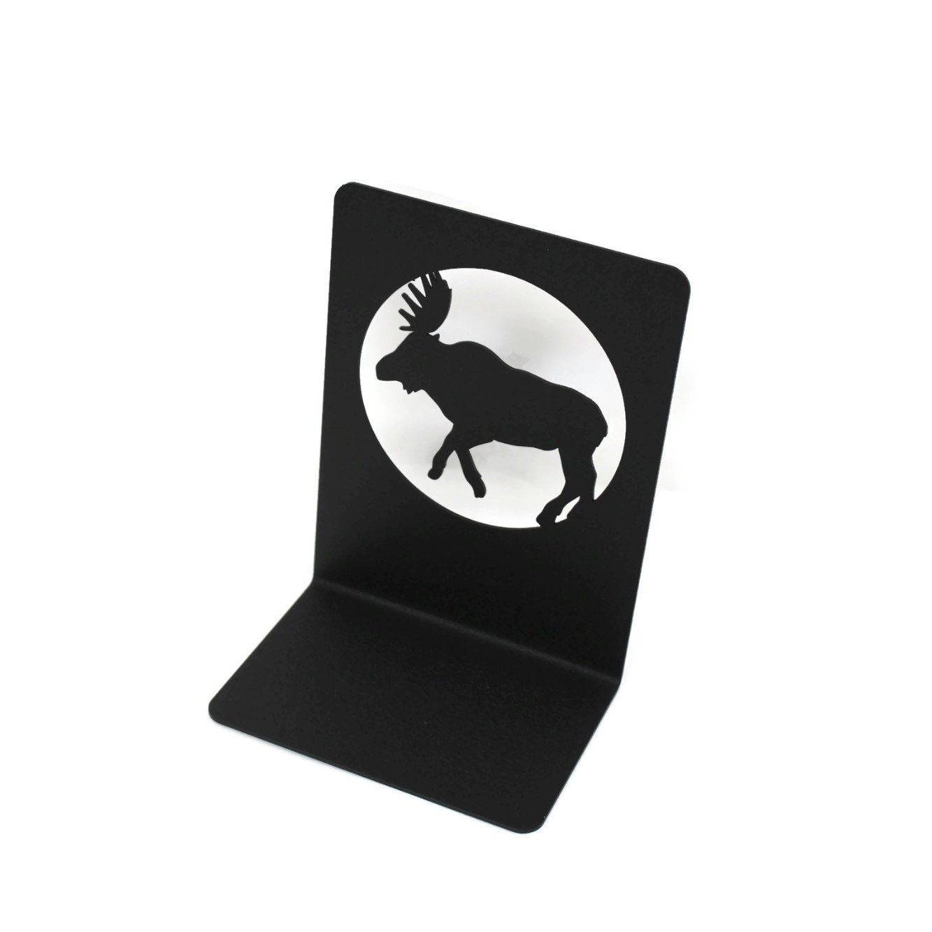 Moose Cabin Style Set of Two Metal Bookends 8 Inches Tall