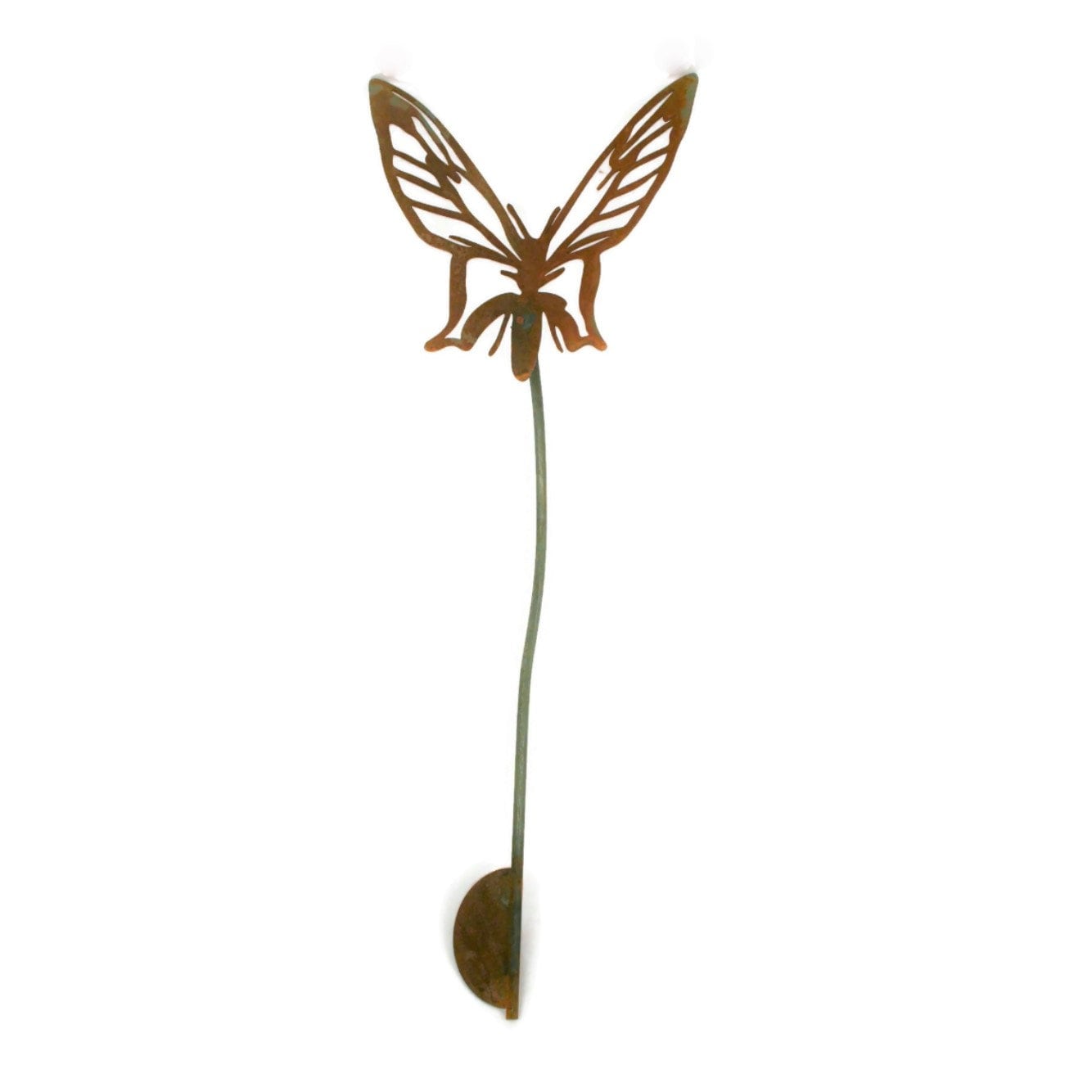 Metal Garden Stake Yard Art Gift Set - Butterfly, Daisy and Twisted Daisy up to 23" Tall