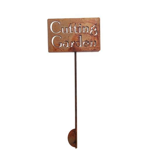 Cutting Garden rusty garden stake sign