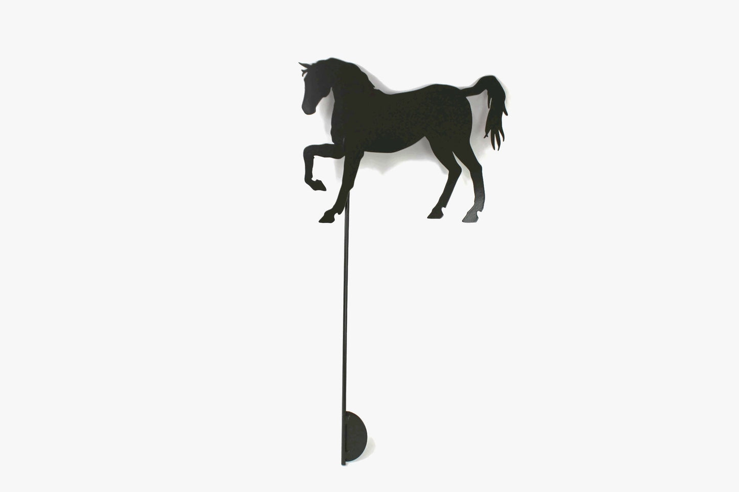 Prancing horse dark gray powder coat metal garden stake