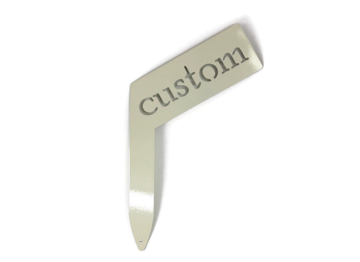 custom cream powder coated planter size garden marker