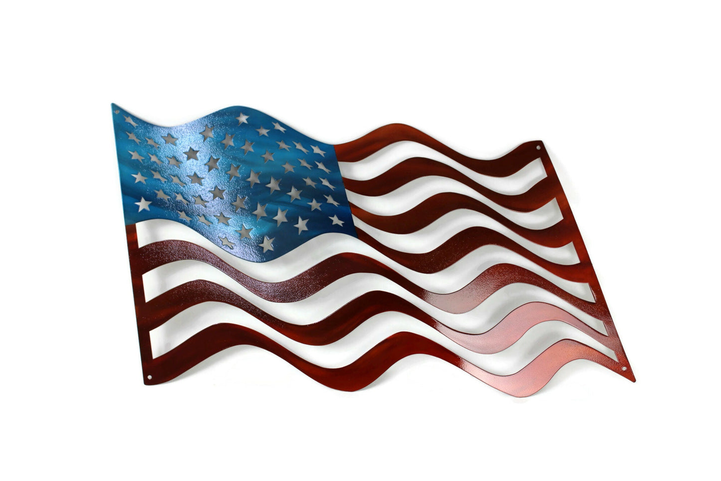 Waving Flag Metal Stainless Steel Sign 25 Inches Wide