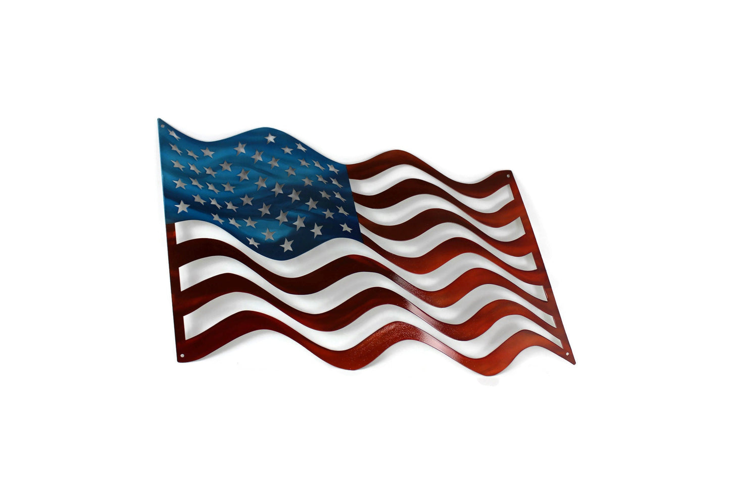 Waving Flag Metal Stainless Steel Sign 25 Inches Wide