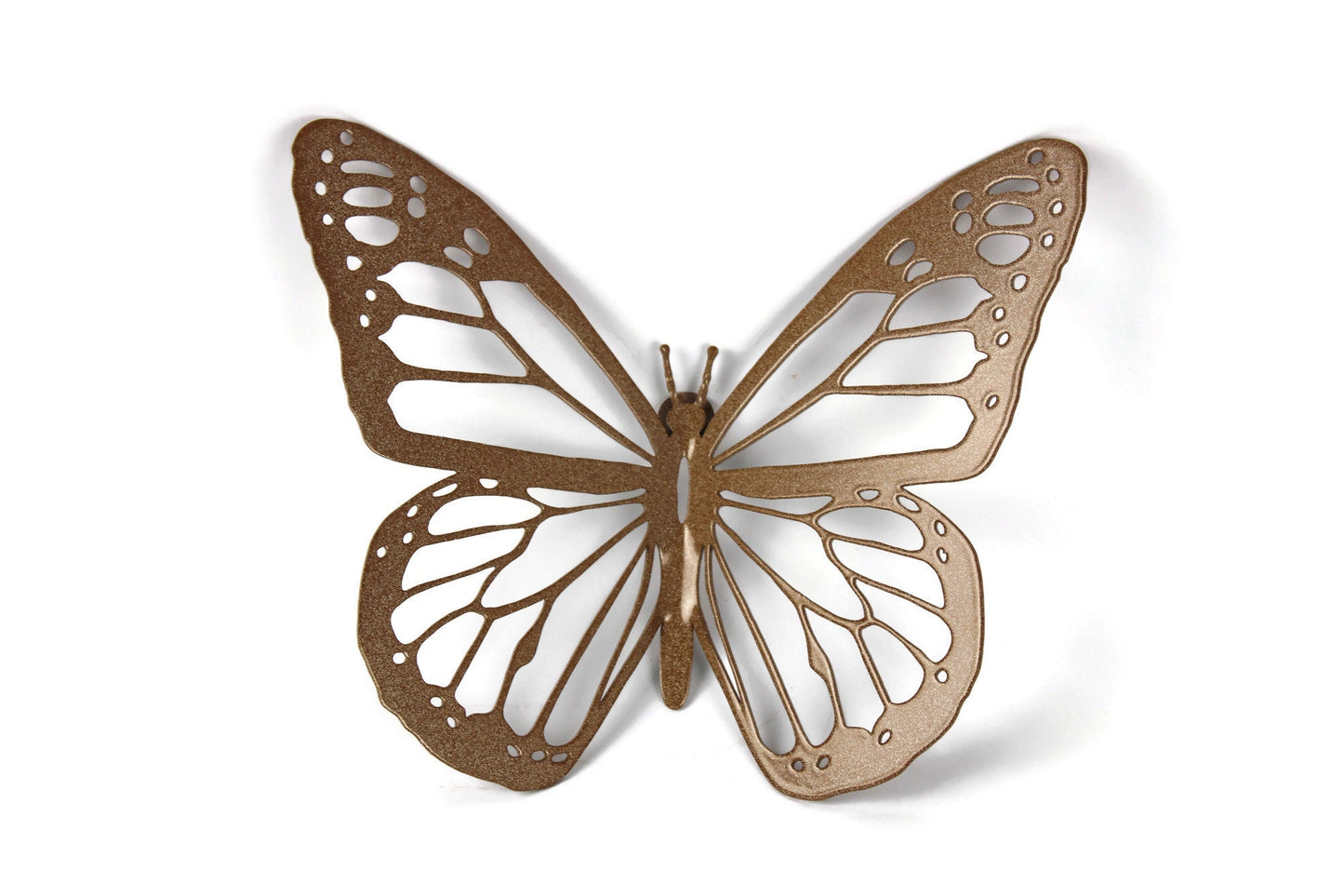 Mocha brown powder coat metal monarch butterfly wall art