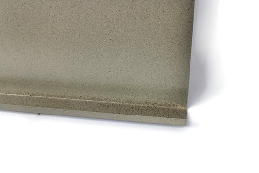 Desert stone powder coat metal magnet message board with tray close up