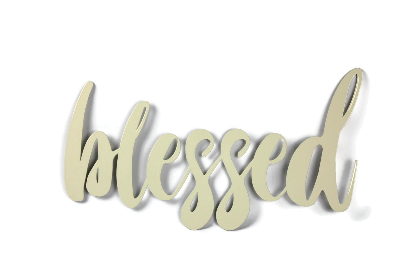 blessed Metal Script Word Sign 14.5 to 17.5 Inches Wide