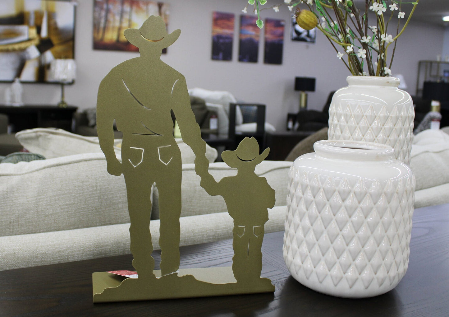 Cowboy and Son Metal Tabletop Home Decor 15 Inches Tall