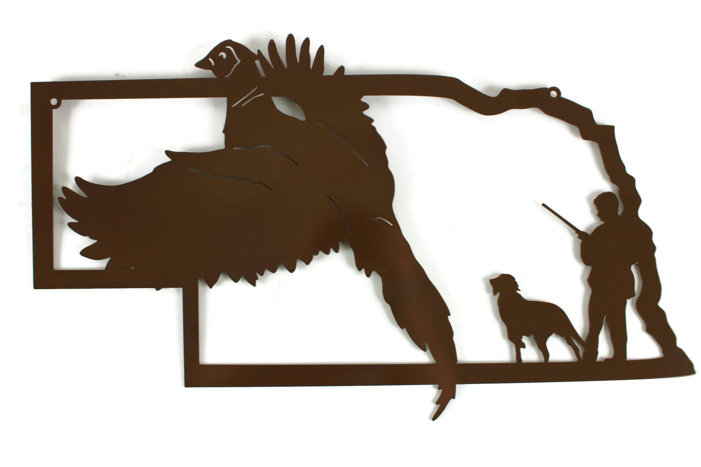 Nebraska Pheasant Hunting Metal Wall Art Sign 22 Inches Wide