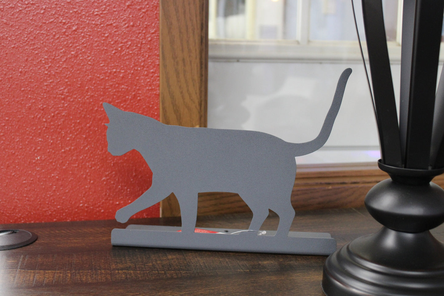 Kitty Cat Metal Tabletop Decoration 11 Inches Wide