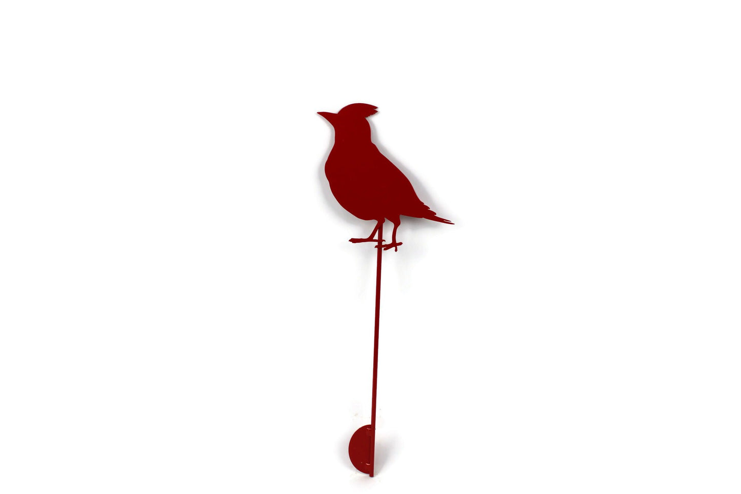 Red powder coat cardinal bird metal garden stake