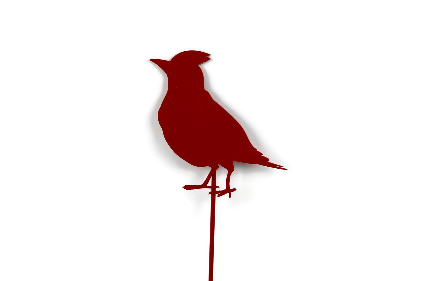 Red powder coat cardinal bird metal garden stake