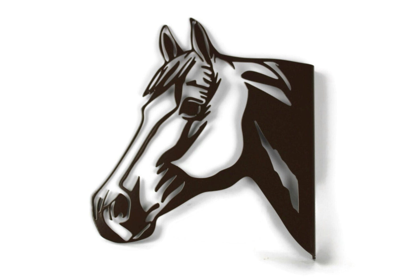 Brown powder coat metal horse peek a boo sign