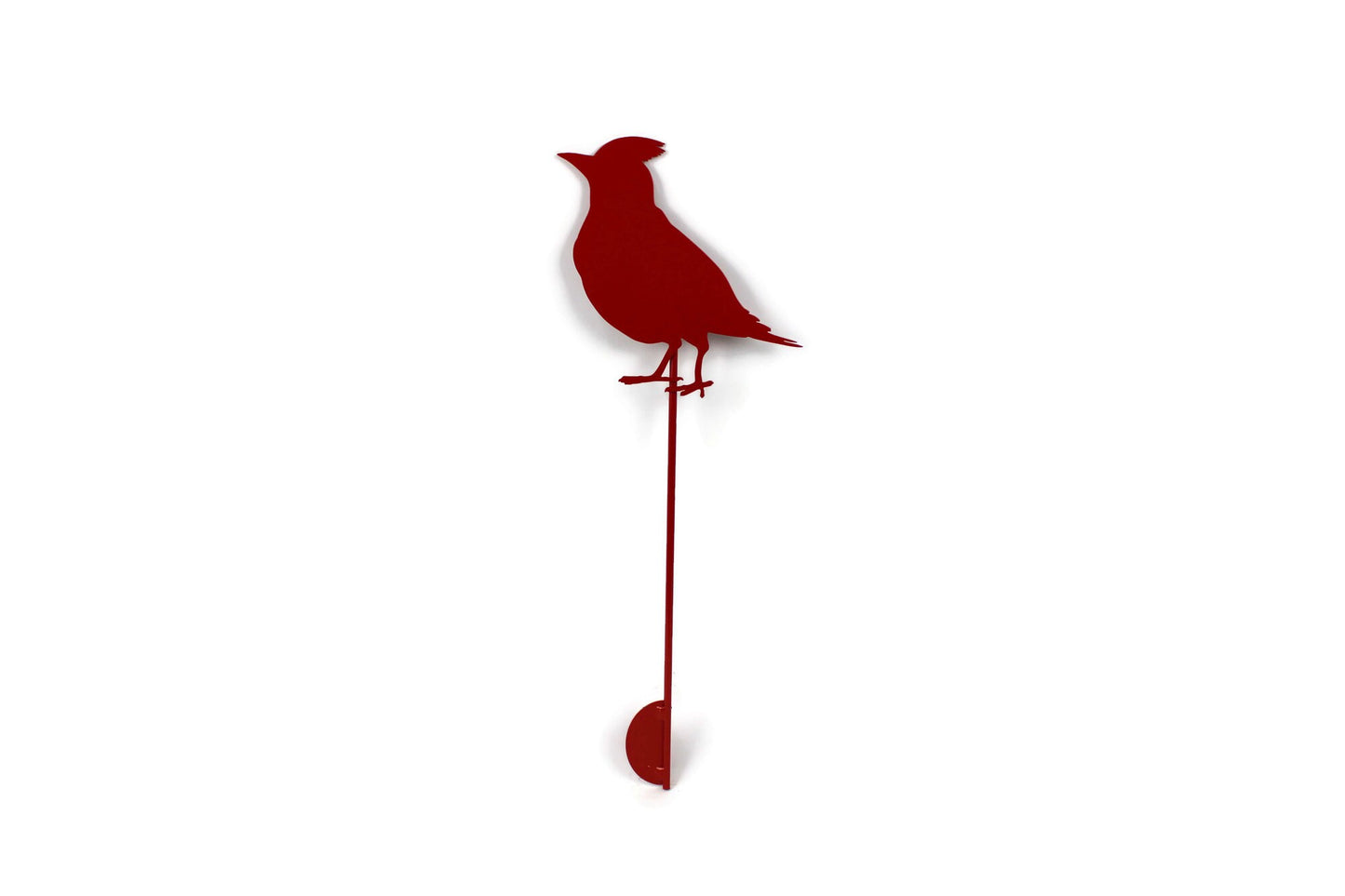 Red powder coat cardinal bird metal garden stake