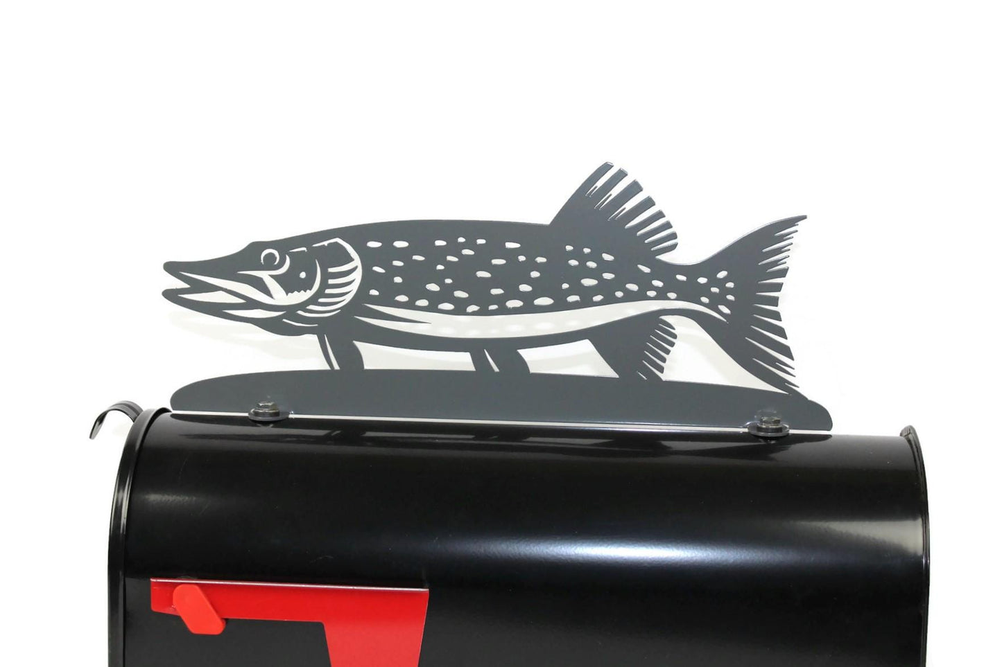 Pike Fish Metal Mailbox Topper 6.75 Inches Tall - Does Not Include a Mailbox