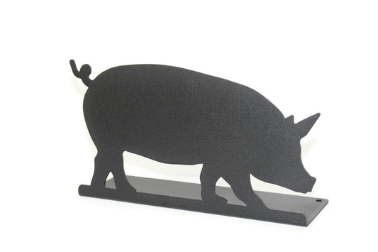 Black powder coat metal pig tabletop stand