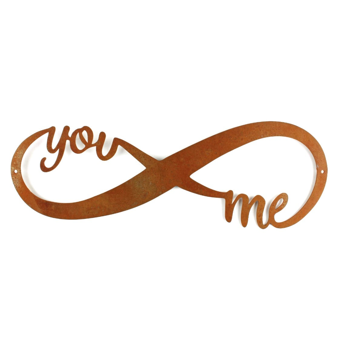 Rusty infinity You Me text metal wall sign