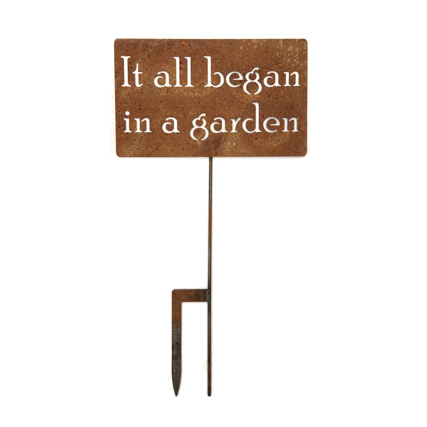 It all began in a garden Metal Garden Stake Sign 23 to 48 Inches Tall