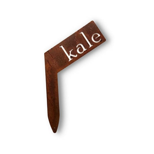kale rusty planter size garden marker