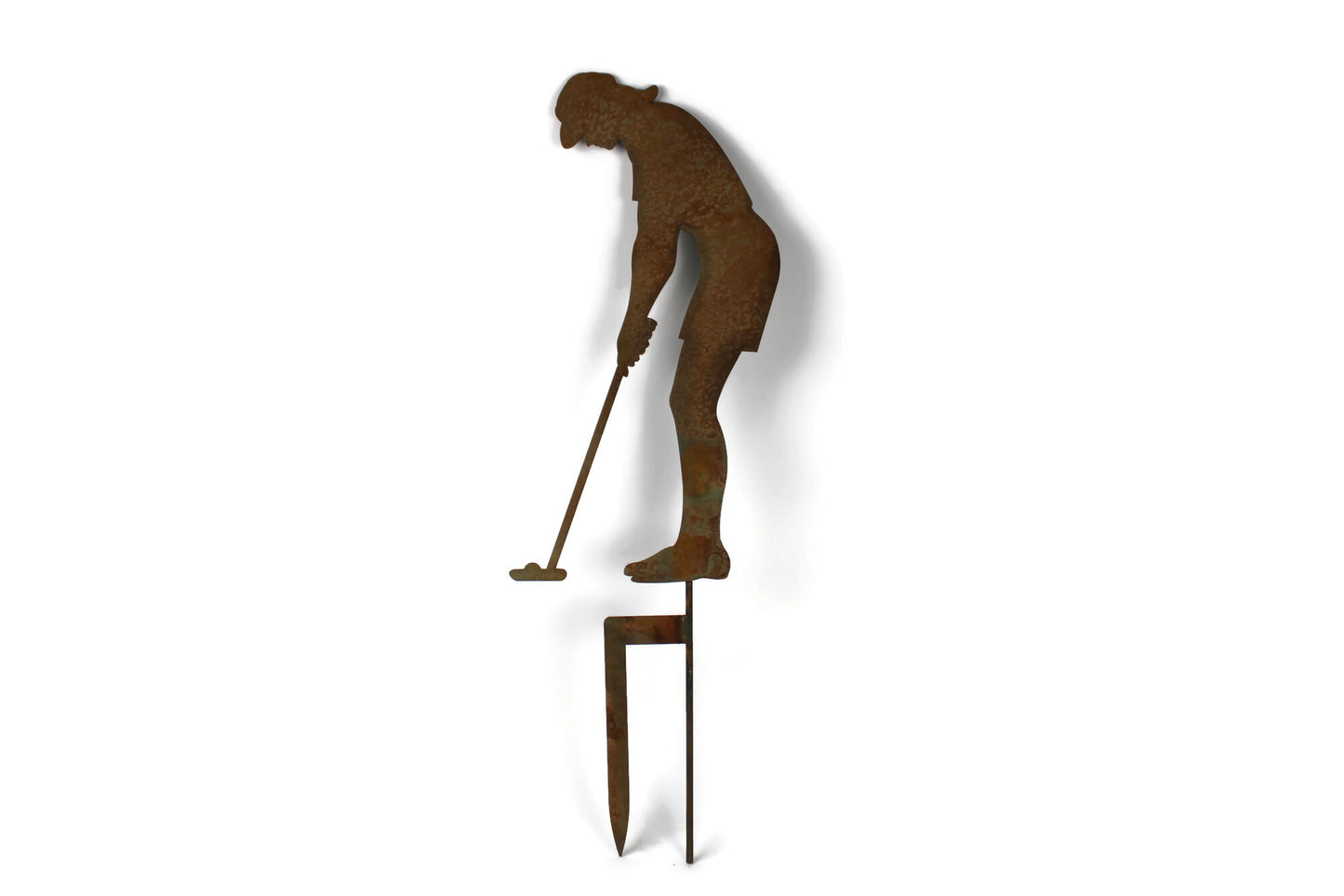 Metal Lady Golfer Yard Stake or Stand 9.5 to 34 Inches Tall