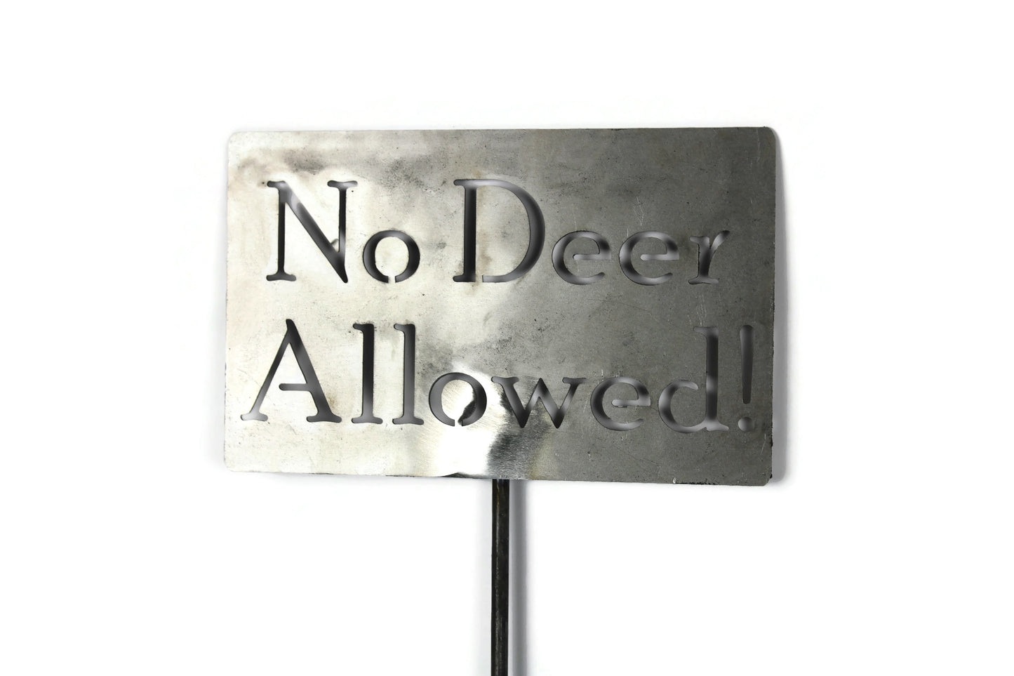 No Deer Allowed! Metal Yard Stake Sign 20 to 48 Inches Tall