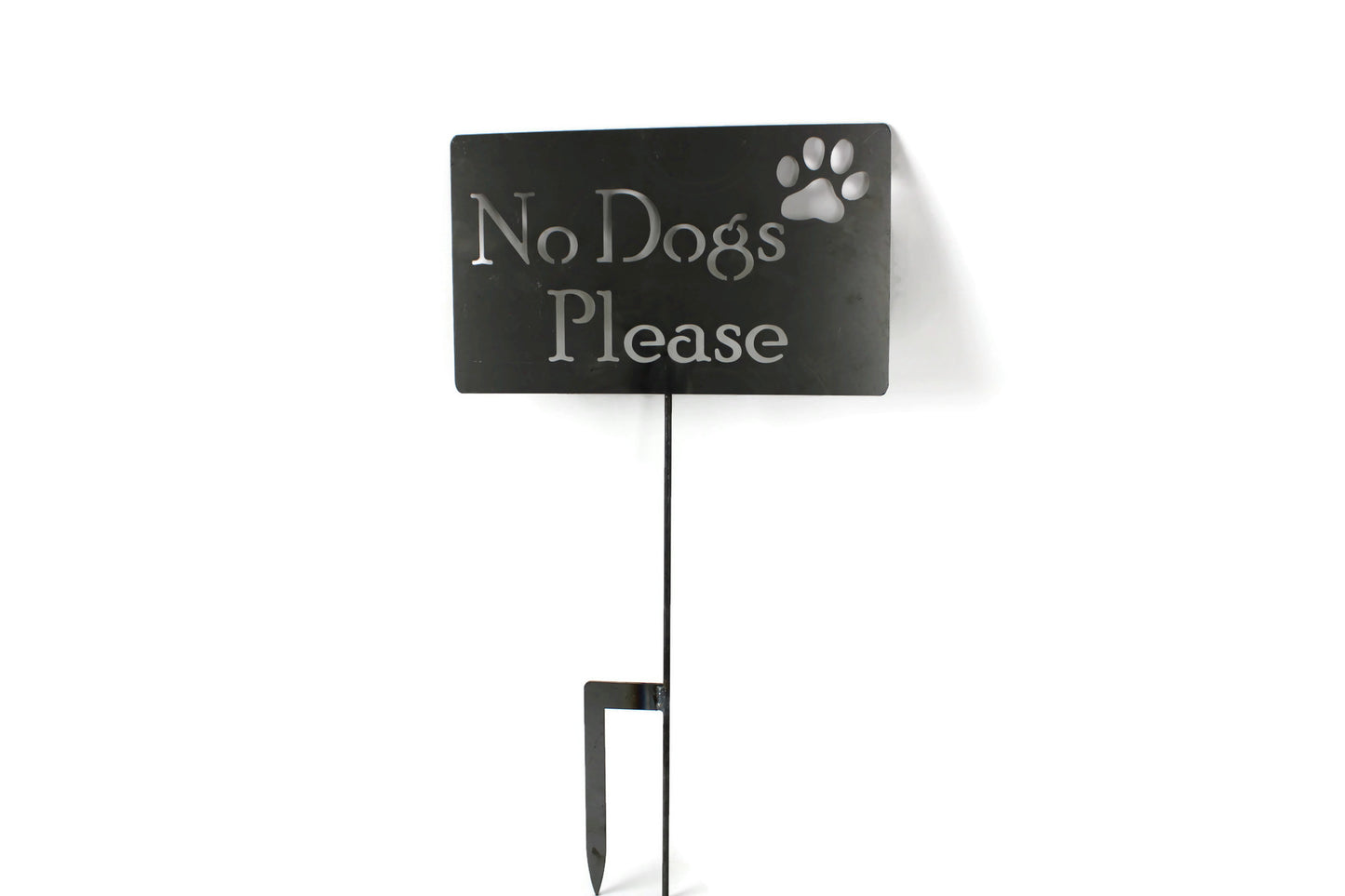 No Dogs Please Metal Yard Sign 20 to 48 Inches Tall