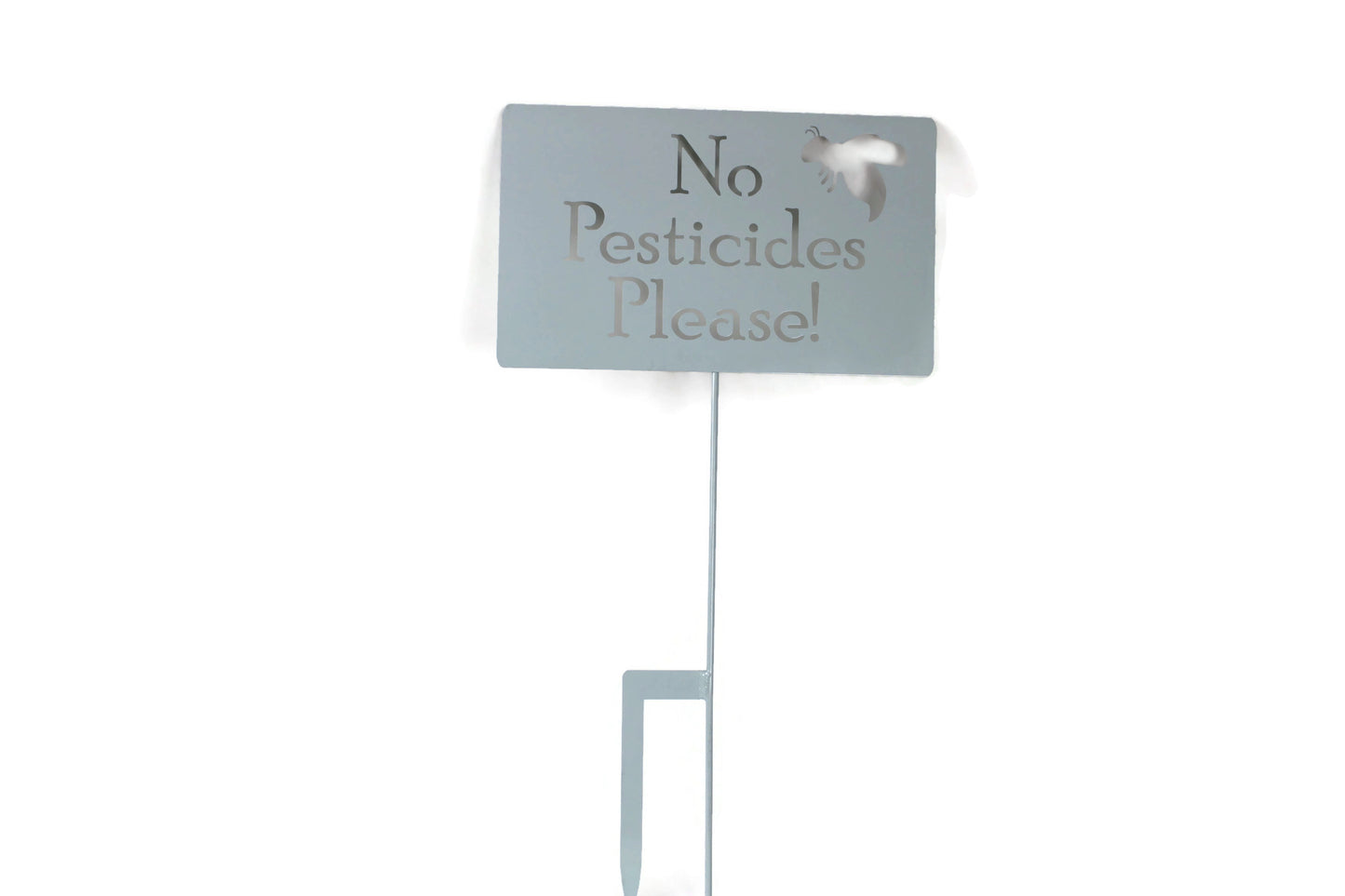 No Pesticides Please Metal Garden Stake Sign 23 to 48 Inches Tall