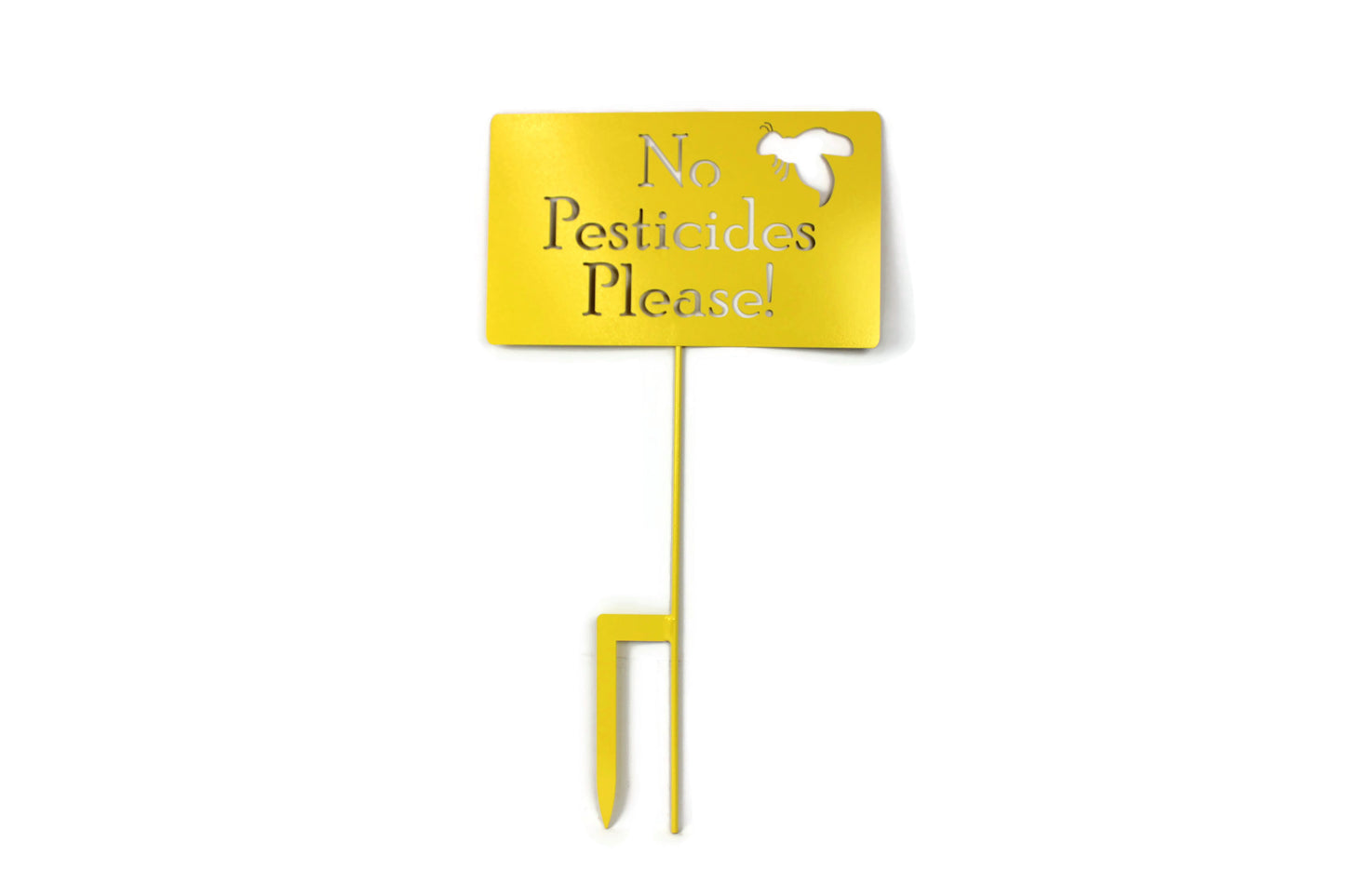 No Pesticides Please Metal Garden Stake Sign 23 to 48 Inches Tall