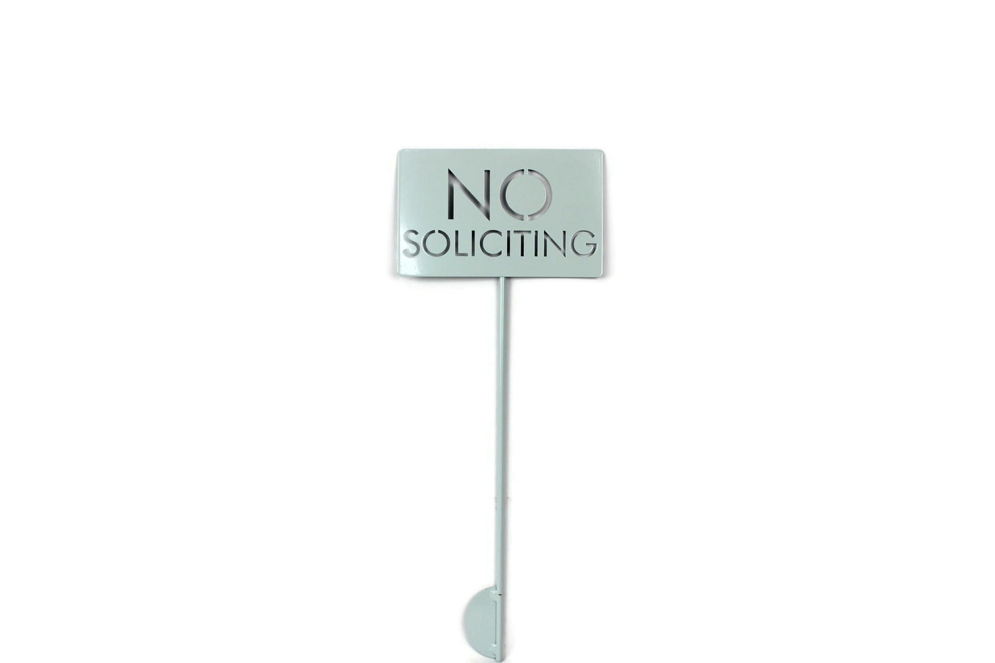 No Soliciting Block Text Metal Stake Sign 20 to 48 Inches Tall