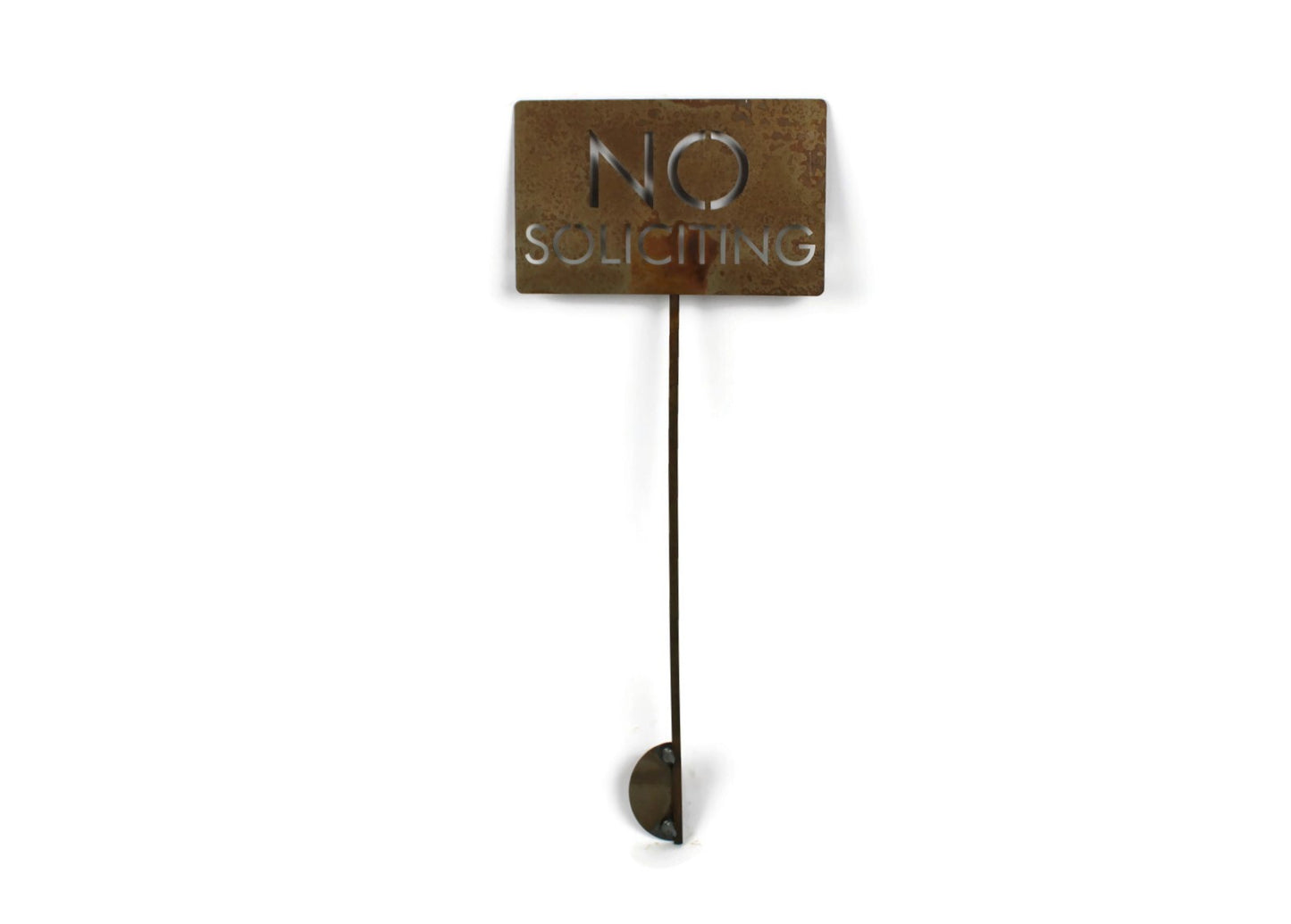 No Soliciting Block Text Metal Stake Sign 20 to 48 Inches Tall