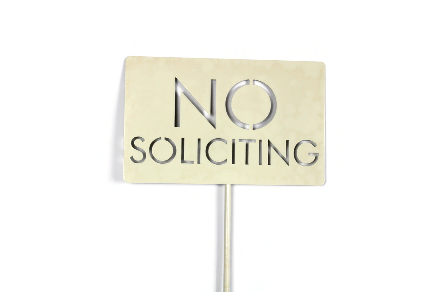 No Soliciting Block Text Metal Stake Sign 20 to 48 Inches Tall