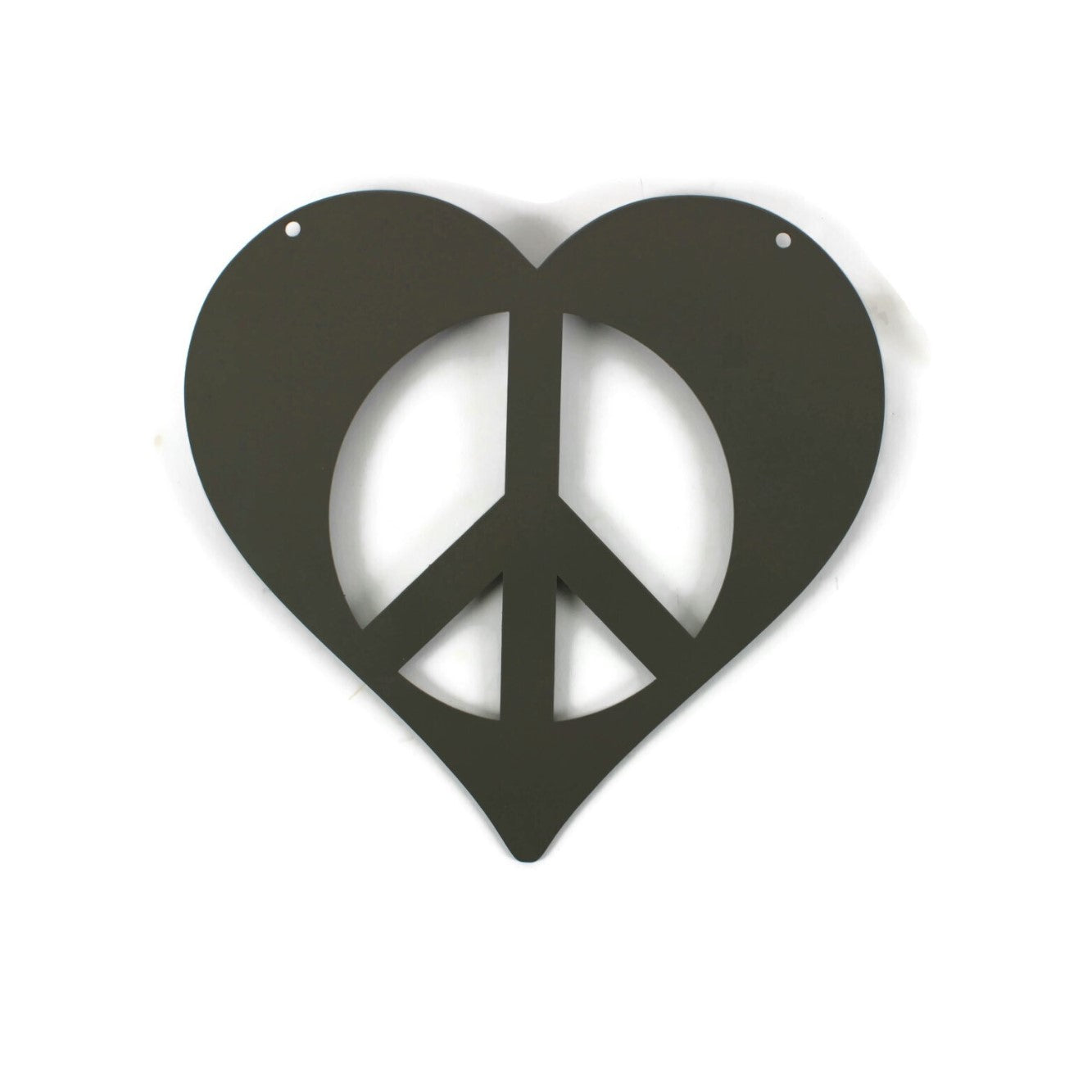 Peace Heart Symbol Metal Wall Art Sign 9 to 18 Inches Wide