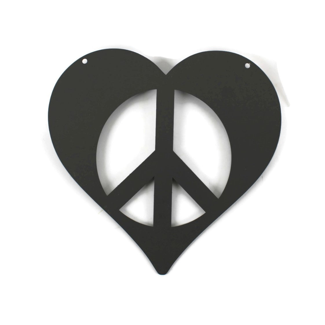 Peace Heart Symbol Metal Wall Art Sign 9 to 18 Inches Wide