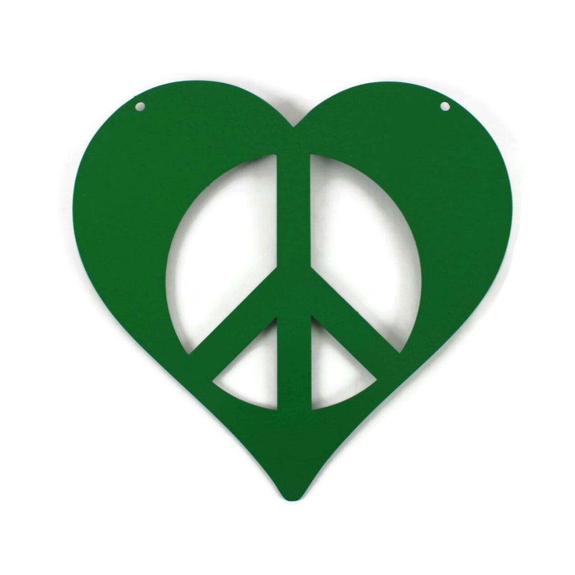 Peace Heart Symbol Metal Wall Art Sign 9 to 18 Inches Wide