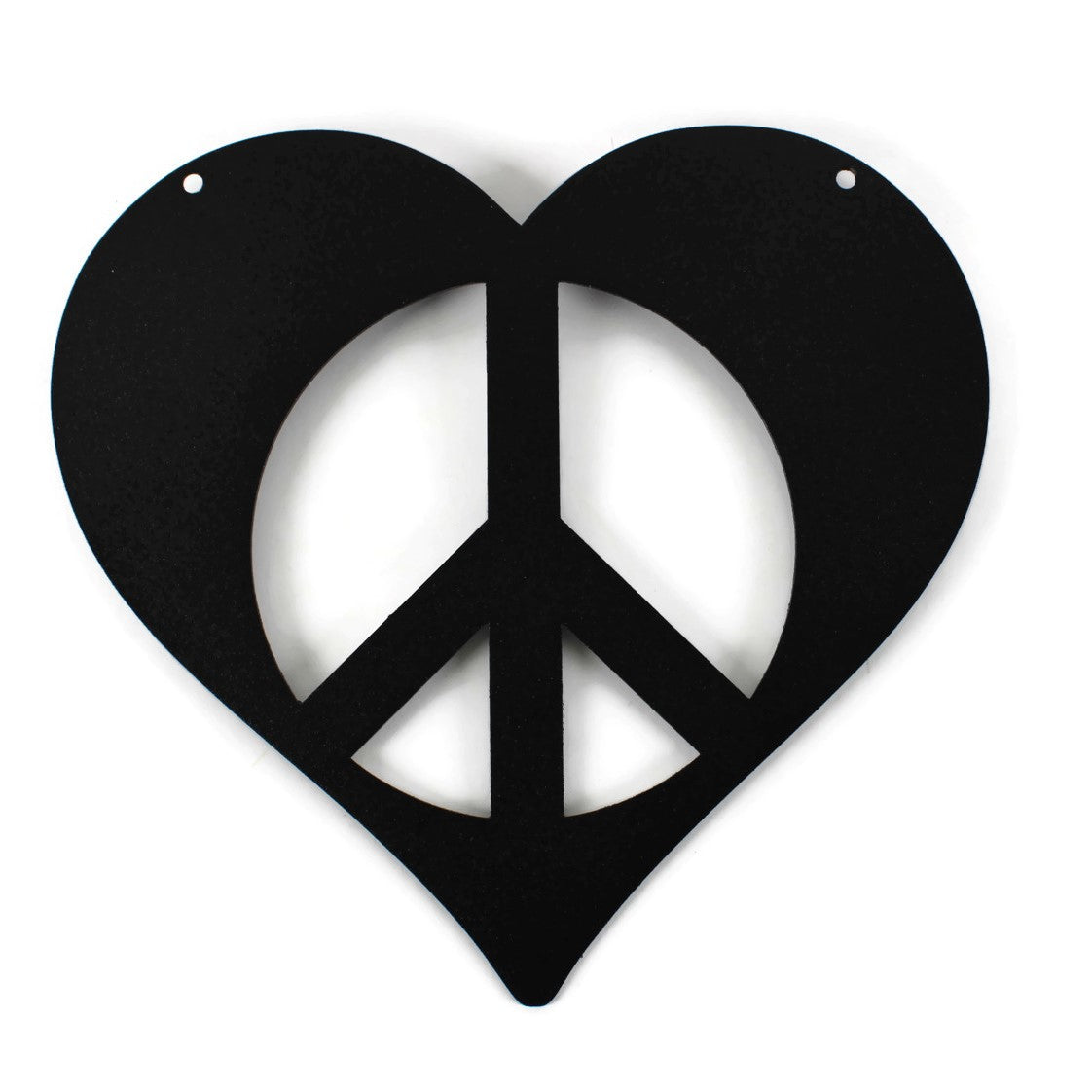 Peace Heart Symbol Metal Wall Art Sign 9 to 18 Inches Wide